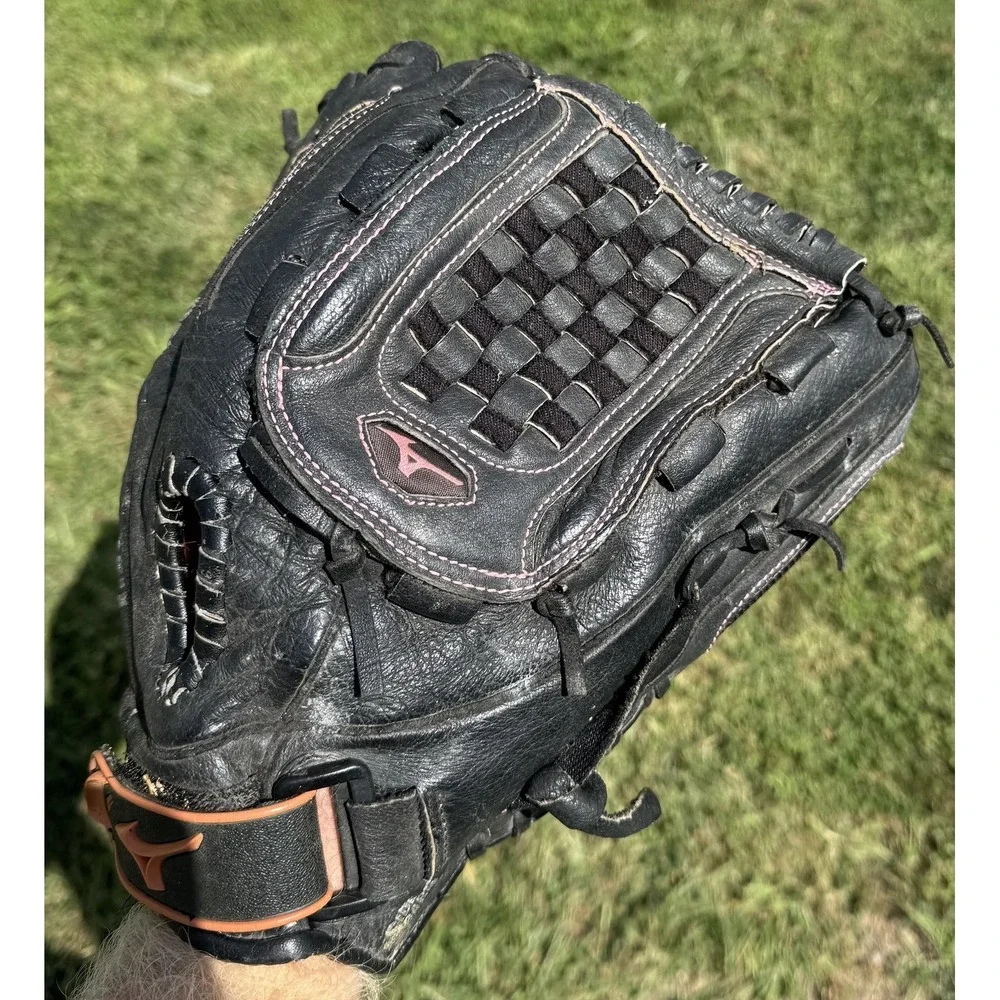 Mizuno Finch GPP257D3 12.5 Softball Glove Black Basket-Web Youth Girls RHT